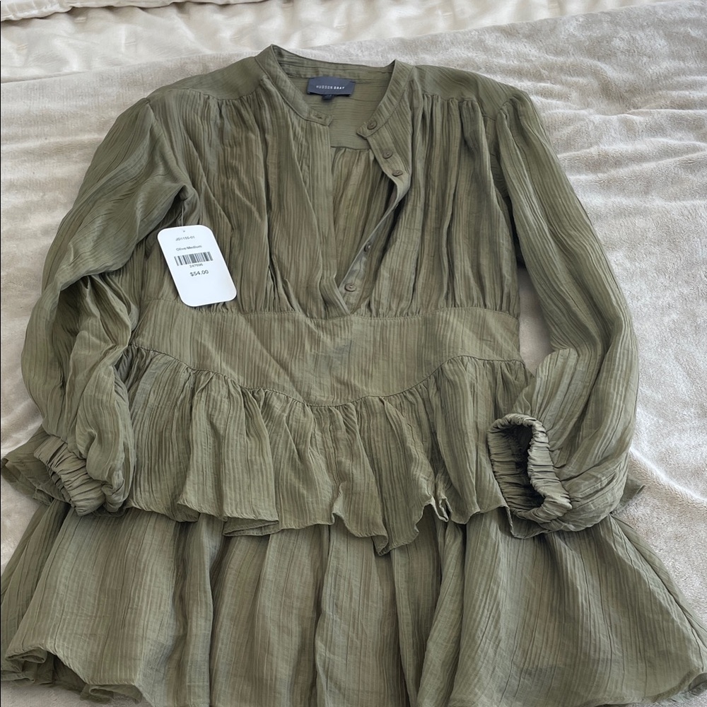 Olive Green Women's Button down dress